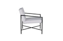 Designer Sessel Lundra – Polsterstuhl in Offwhite mit schwarzem Metallgestell