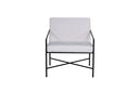 Designer Sessel Lundra – Polsterstuhl in Offwhite mit schwarzem Metallgestell