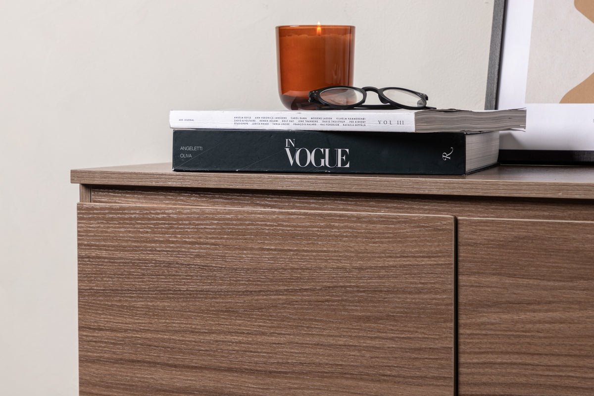 Designer TV-Lowboard Modano – Schwarz matt oder Walnussoptik