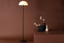 Stehlampe Eloria – Halbkugel-Design in Weiß & Schwarz (Höhe 155 cm)
