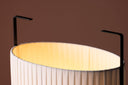 Stehlampe Elvra – Stoffschirm in Beige mit schwarzem Metallgestell (Höhe 48 cm)