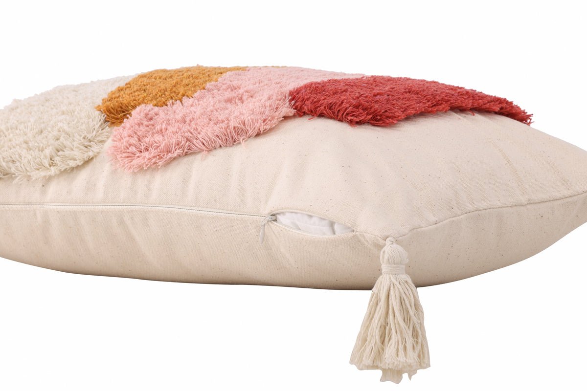 Kissenbezug Vibe - 50x30 cm in Weiß mit buntem Muster