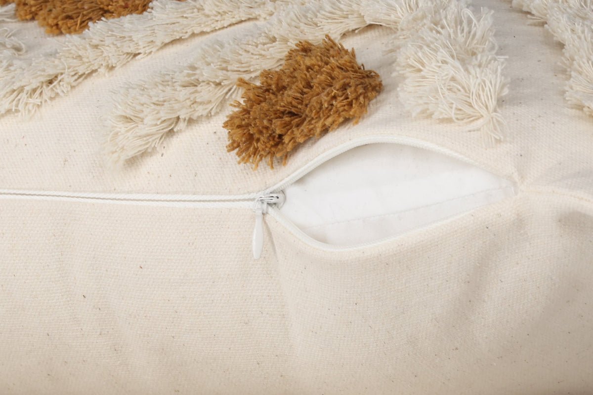 Kissenbezug Cadiz - 50x30 cm mit braun-weißem Rautenmuster