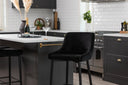2er Set - Barhocker Leonardo in Samt Schwarz oder Beige