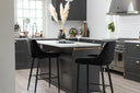 2er Set - Barhocker Leonardo in Samt Schwarz oder Beige