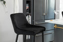 2er Set - Barhocker Leonardo in Samt Schwarz oder Beige