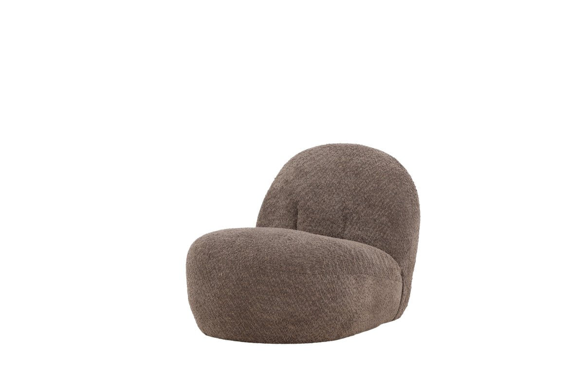 Designer Lounge Sessel Almvik – Bouclé Braun