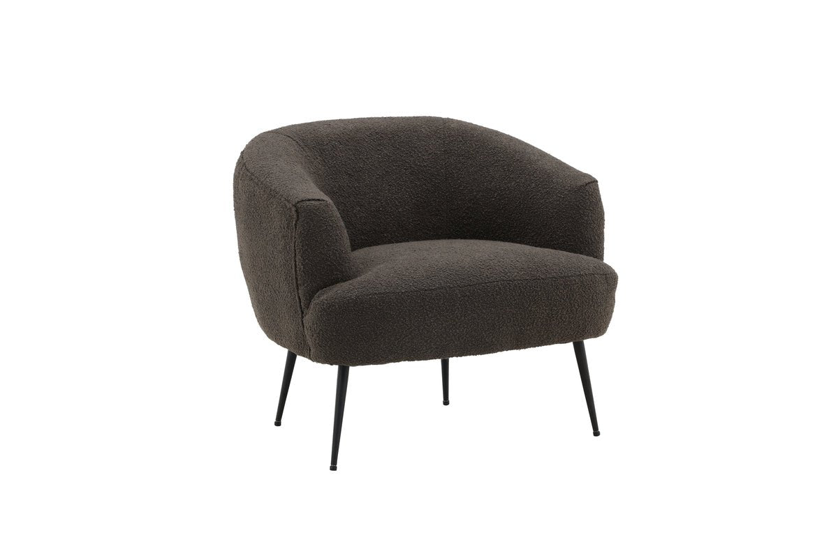 Designer Lounge Sessel Maleno – Bouclé-Relaxsessel in Anthrazit