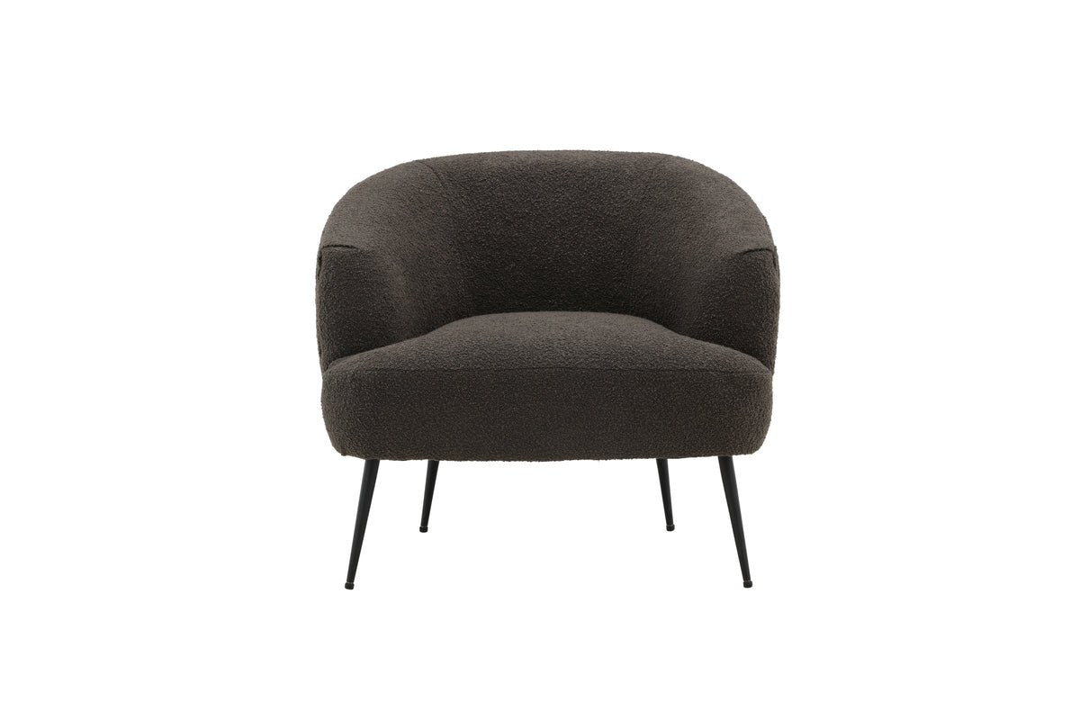 Designer Lounge Sessel Maleno – Bouclé-Relaxsessel in Anthrazit