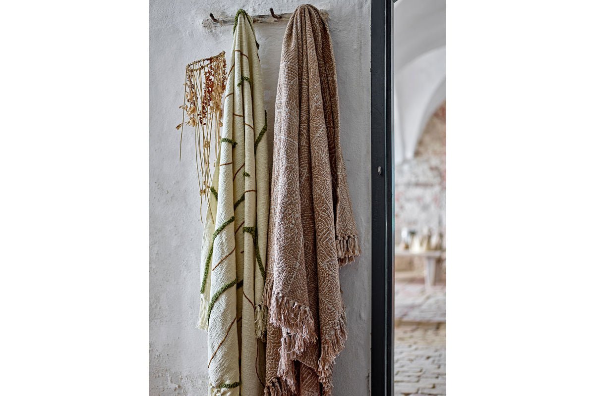 Überwurfdecke Hena - Braun, aus recycelter Baumwolle