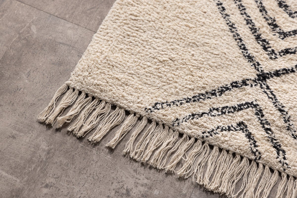 Badematte Ubud - im Schwarz-Weiß-Design aus saugfähiger Baumwolle