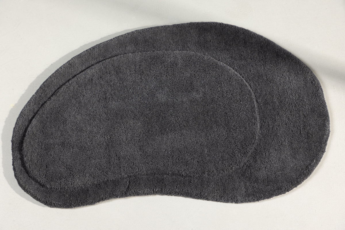 Badematte Aven – aus Wolle in Dunkelgrau