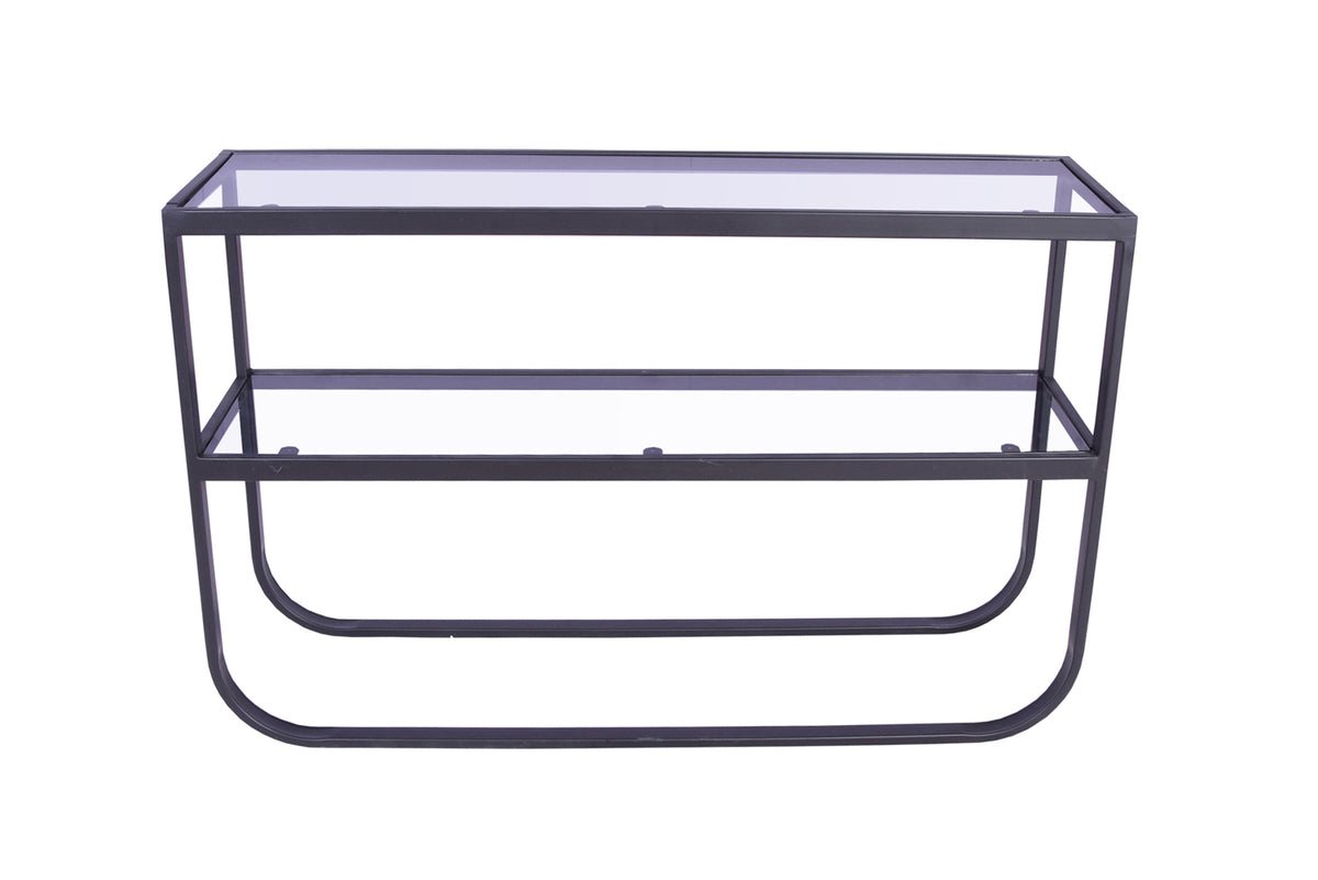 Beistelltisch Tiana – in Schwarz oder Weiß mit Glasplatte