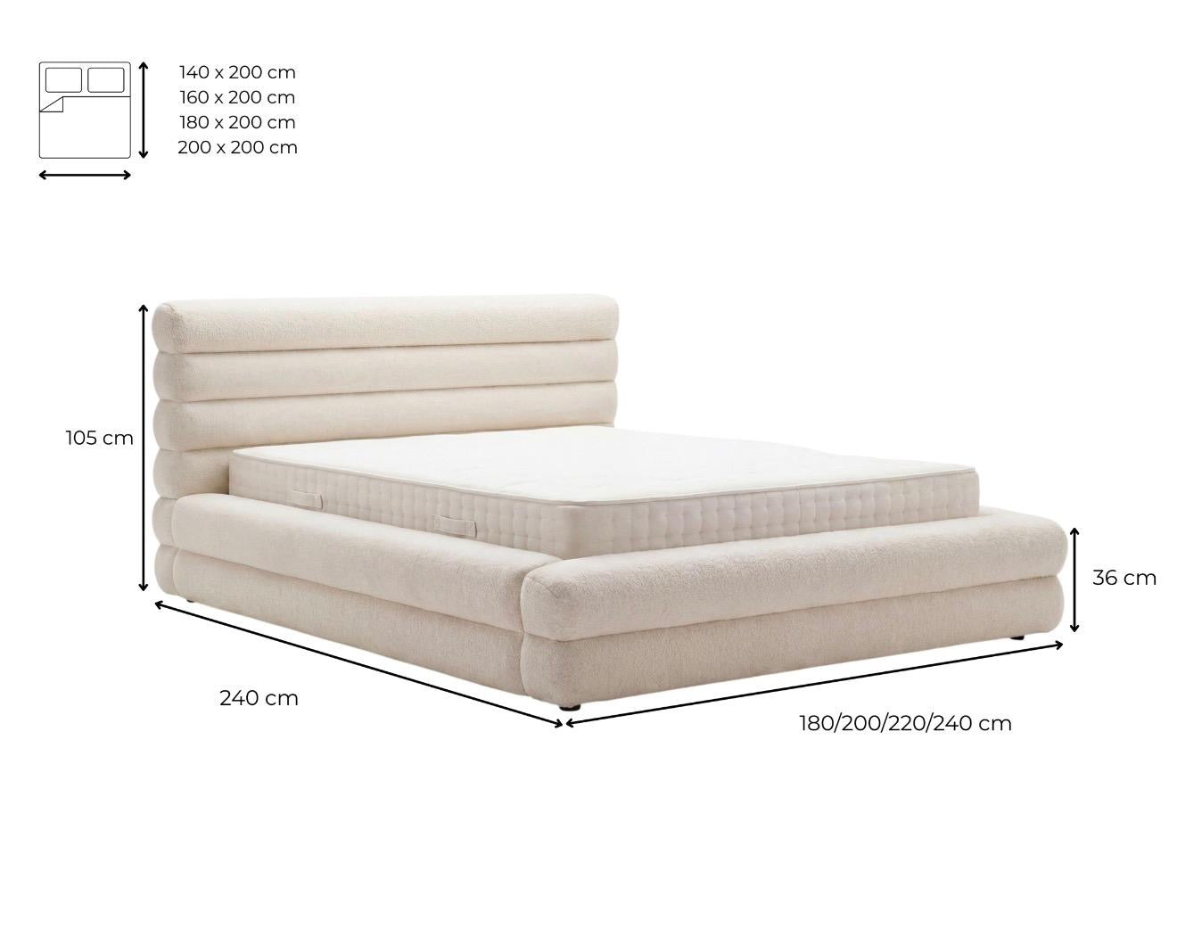 Designer Polsterbett Maren Cord mit Stauraum