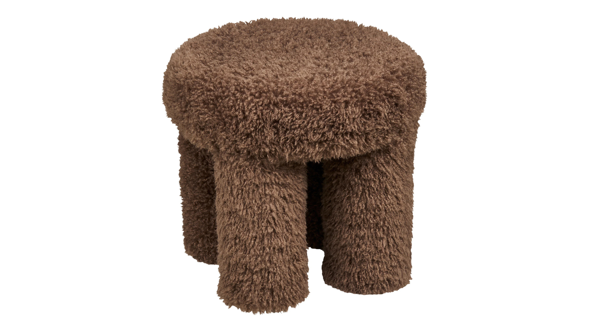 Beistellhocker Gibson - mit braunem Teddy-Polyester