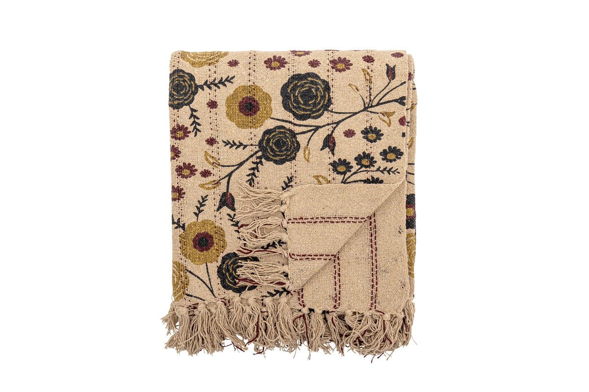 Tagesdecke Fiora – recycelte Baumwolle mit floralem Muster