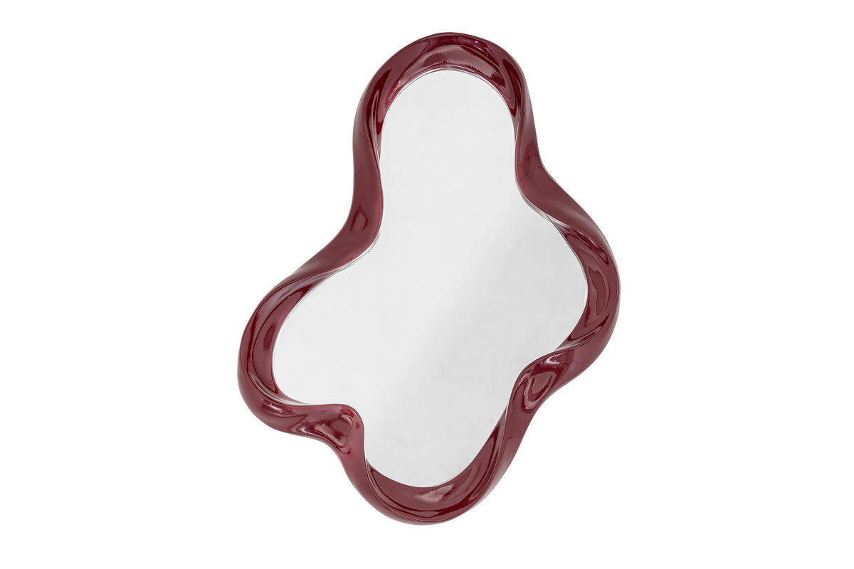 Wandspiegel Rubia – Organische Form mit hochglänzendem Rahmen in Rot