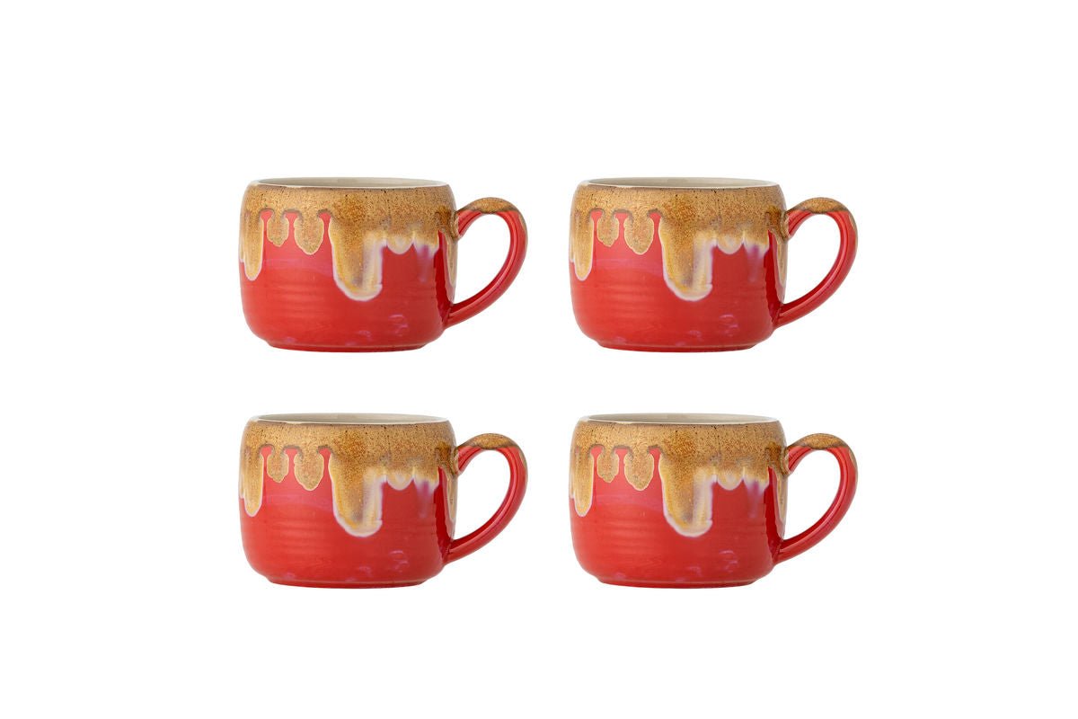 Becher Linea - aus Steingut gefertigt / 4er Set Multipack