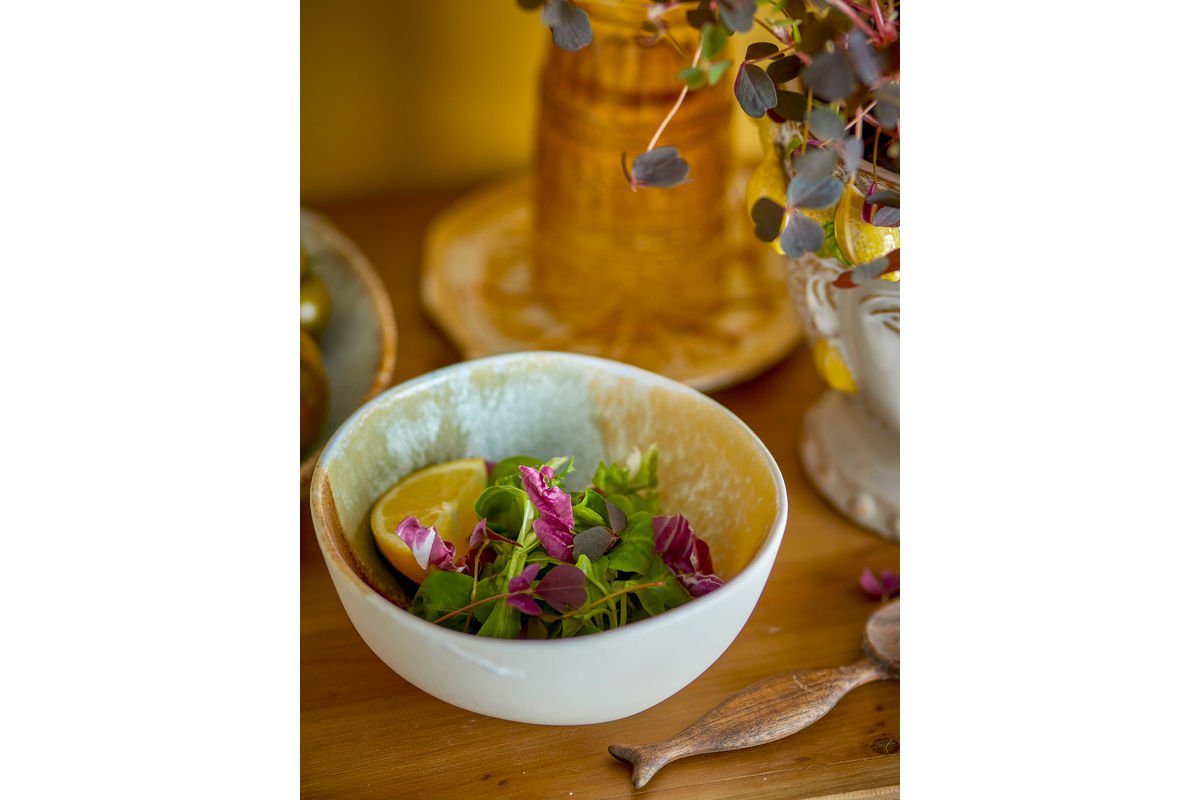 Schalen-Set „Solari“ – Gelbes Steingut (4-teilig)