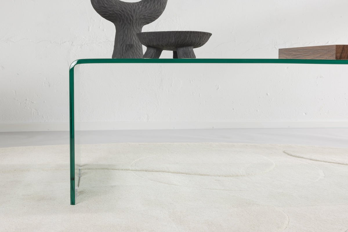 Couchtisch Klaro - aus Glas mit Holztablett