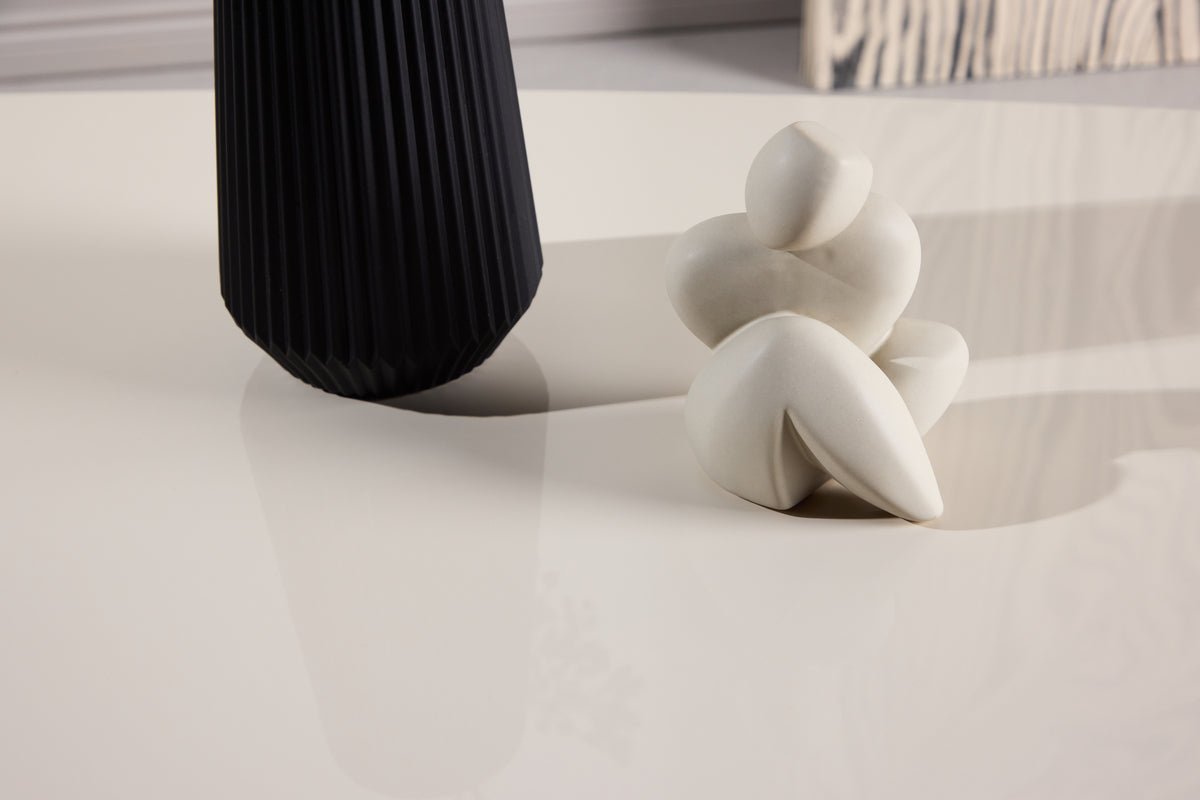 Couchtisch Evania in Beige - mit glänzender Oberfläche