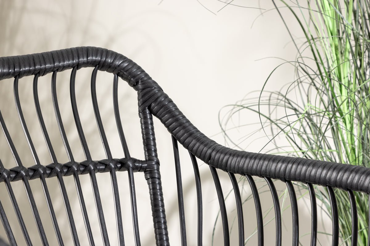 Garten-Sitzgruppe Aora - aus schwarzem Naturrattan