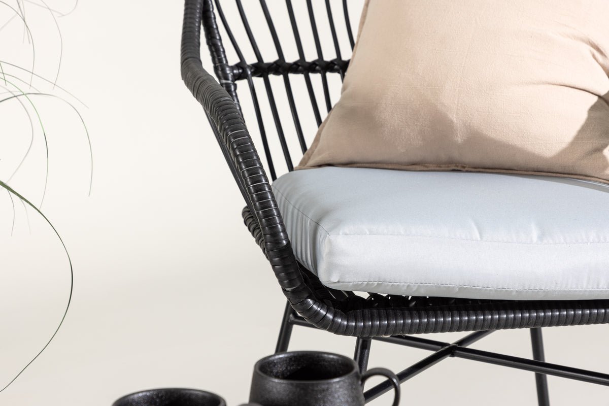 Garten-Sitzgruppe Aora - aus schwarzem Naturrattan