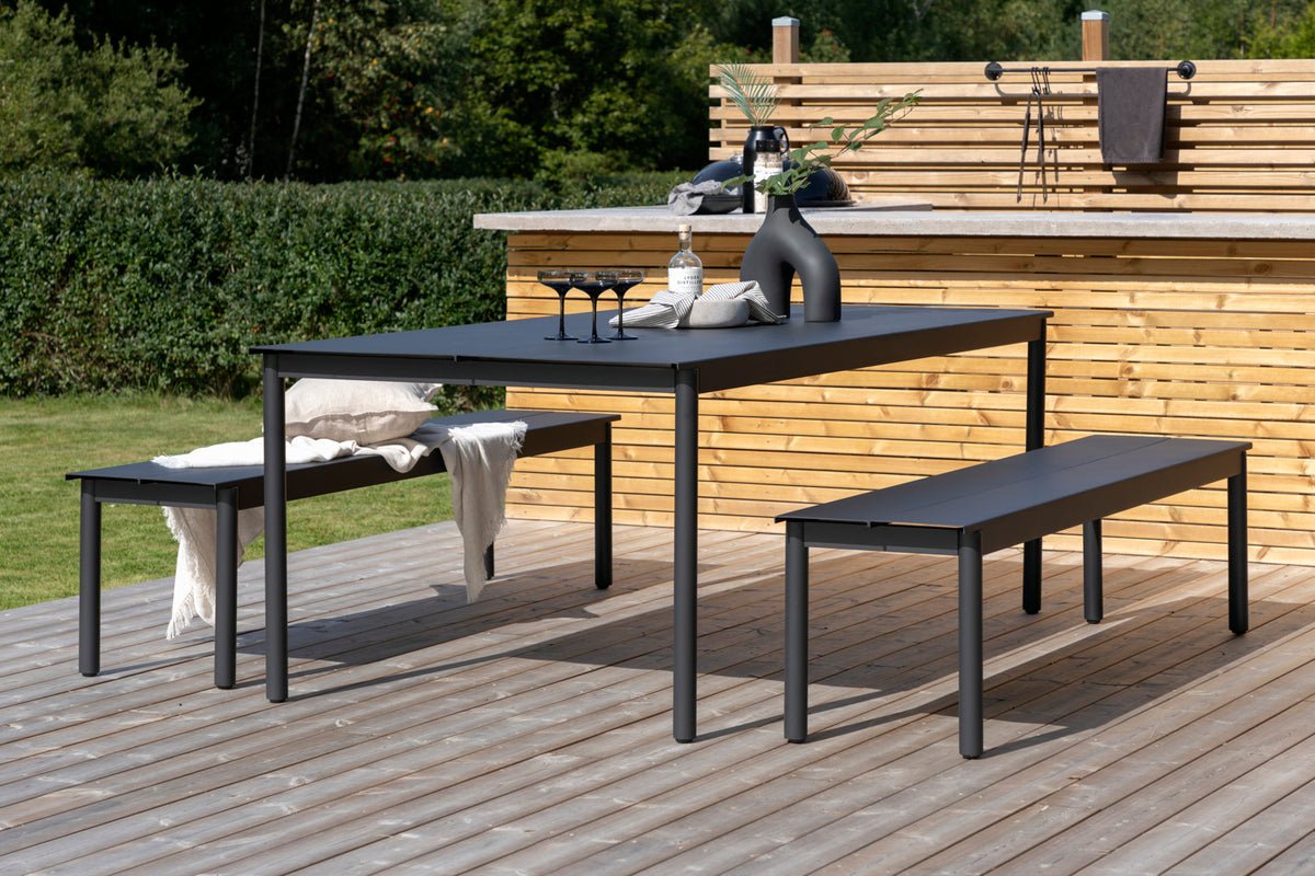 Gartenbank Egypt - aus robustem schwarzem Aluminium