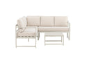 Garten Loungeset Nadi – 3-teilig mit Tisch in Beige aus Aluminium & Polyester
