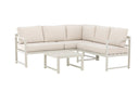 Garten Loungeset Nadi – 3-teilig mit Tisch in Beige aus Aluminium & Polyester