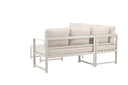 Garten Loungeset Nadi – 3-teilig mit Tisch in Beige aus Aluminium & Polyester