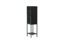 Vitrine Tero - in Schwarz mit Glasfront