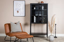 Vitrine Varda - in Schwarz mit Glastüren