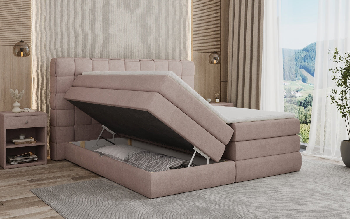 Boxspringbett Trama mit Stauraum in Stoff