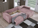 Designer Ecksofa Velanova mit Schlaffunktion und Stauraum aus Cord