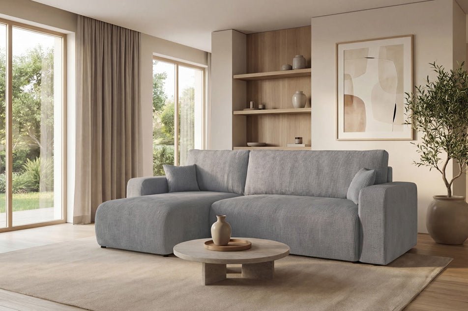 Designer Sofa Calva mit Schlaf- und Klappfunktion in Cord