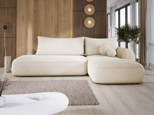 Designer Ecksofa Babu Bouclé mit Schlaf- und Klappfunktion