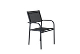 2er Set - Gartenstuhl Ronda aus Textilene und Aluminiumgestell in Schwarz