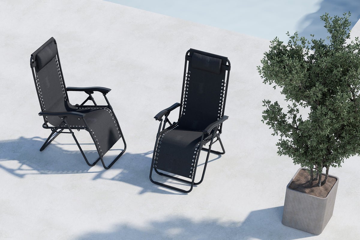 2er Set Sonnenliege Vionna - mit Oxford-Gewebe in 2 Farben