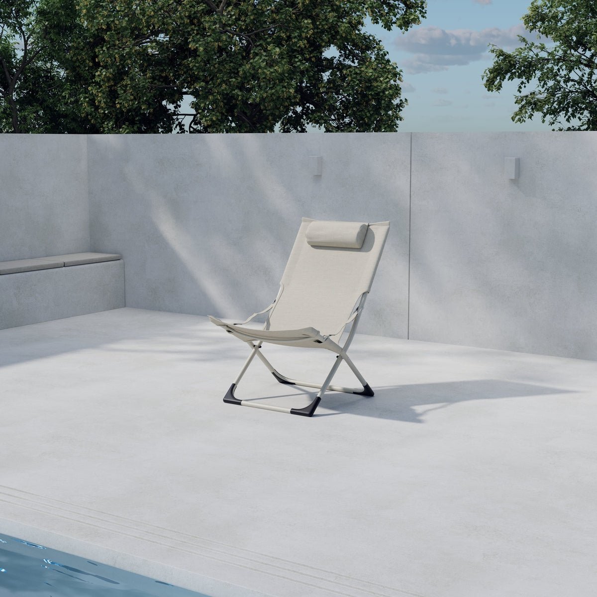 2er Set - Sonnenliege Zephyr aus Aluminium/Polyester