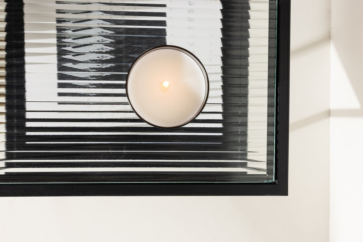 Beistelltisch Milano – aus schwarzem Stahl mit Glasplatte