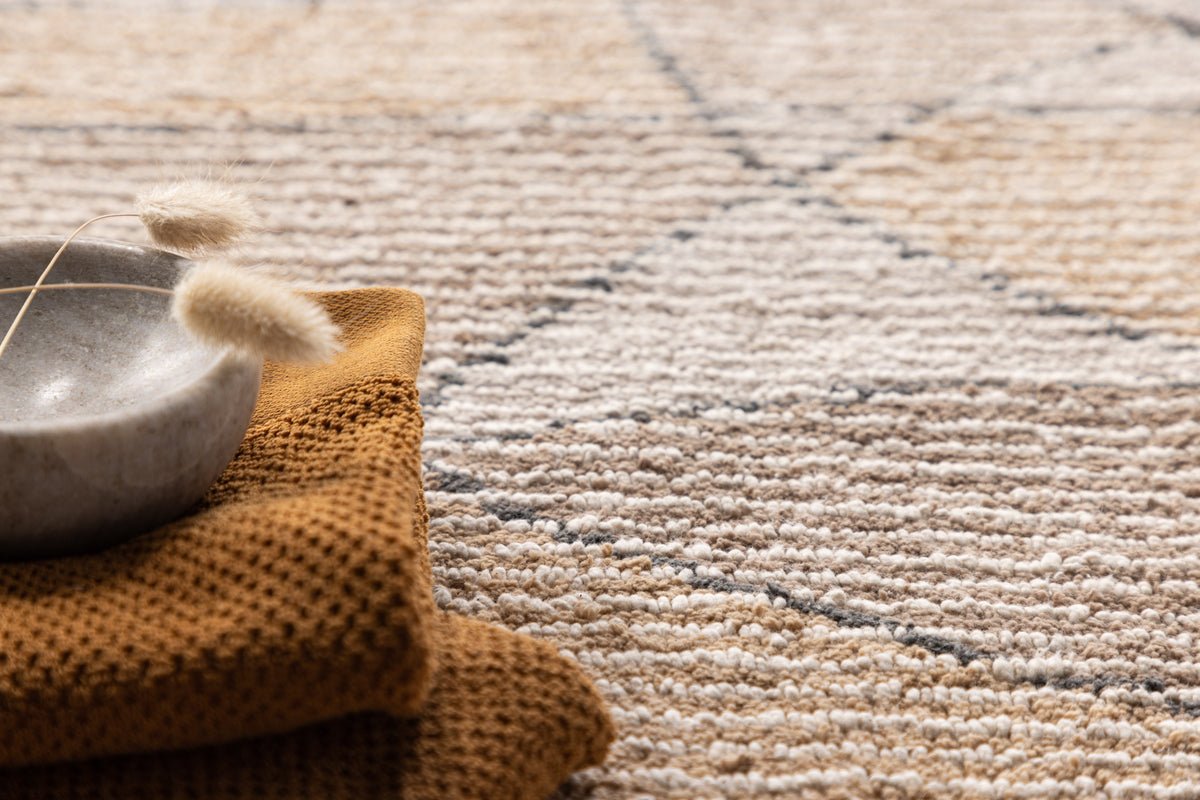 Badematte Canggu - in warmen Sand- und Grautönen aus natürlicher Baumwolle