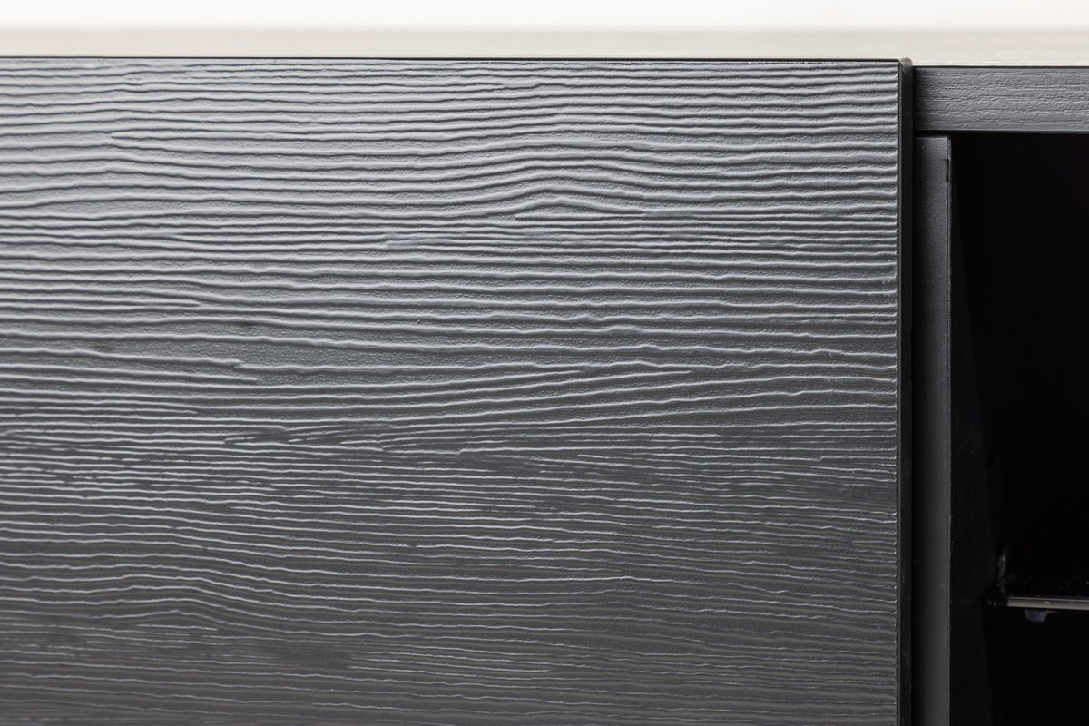 Designer TV-Lowboard Avento – Schwarz, Matt, mit Mittelfuß