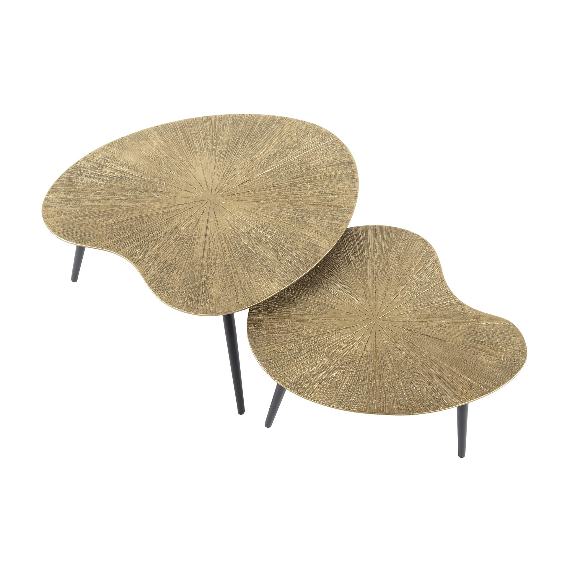 Couchtisch Tavino - 2er Set in Nierenform in der Farbe Antikbronze