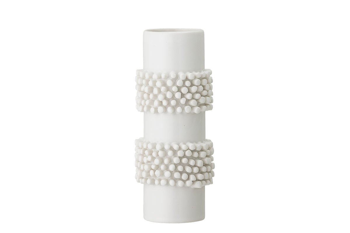 Vase "Snow" - weiße Steingutvase