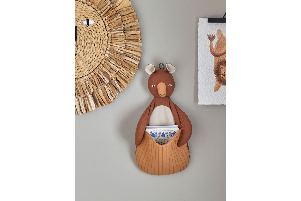 Wandkorb Arian - Känguru Aufbewahrung für Kinderzimmer aus Leinen