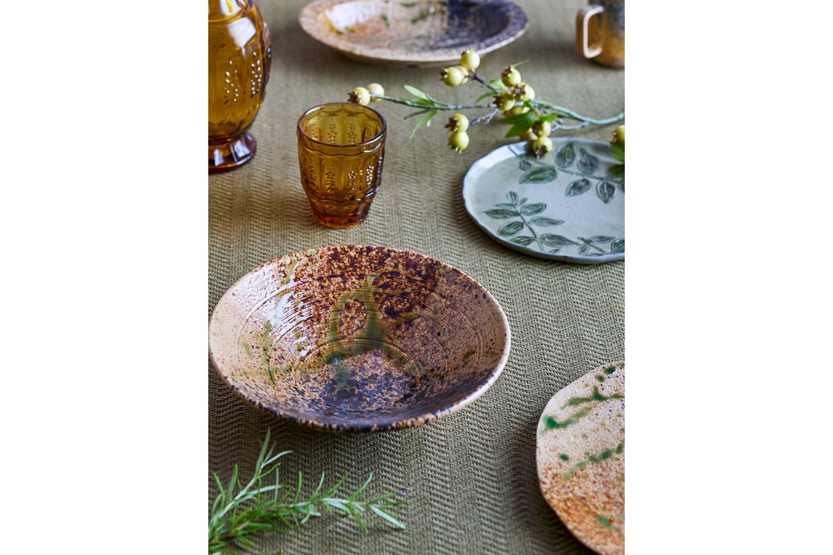 Servierplatte Oria – Steingut mit reaktiver Glasur