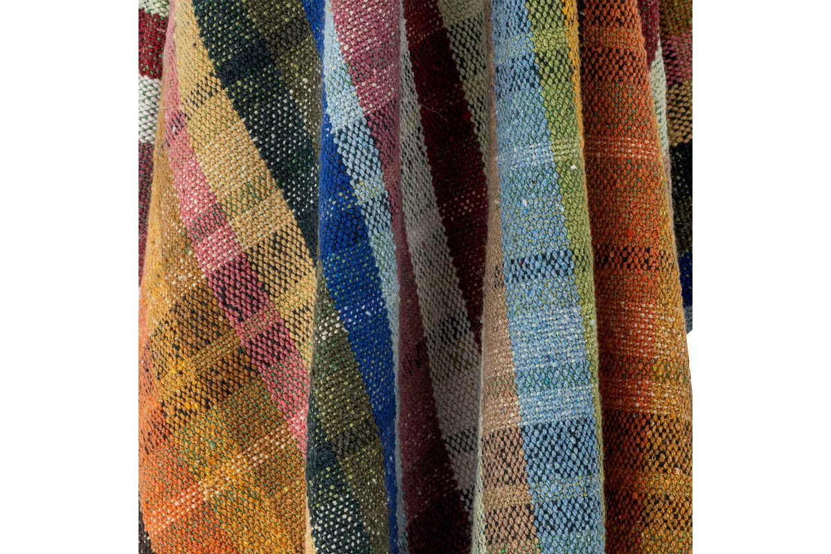 Überwurfdecke Tahi  - Bunt, aus recycelter Baumwolle