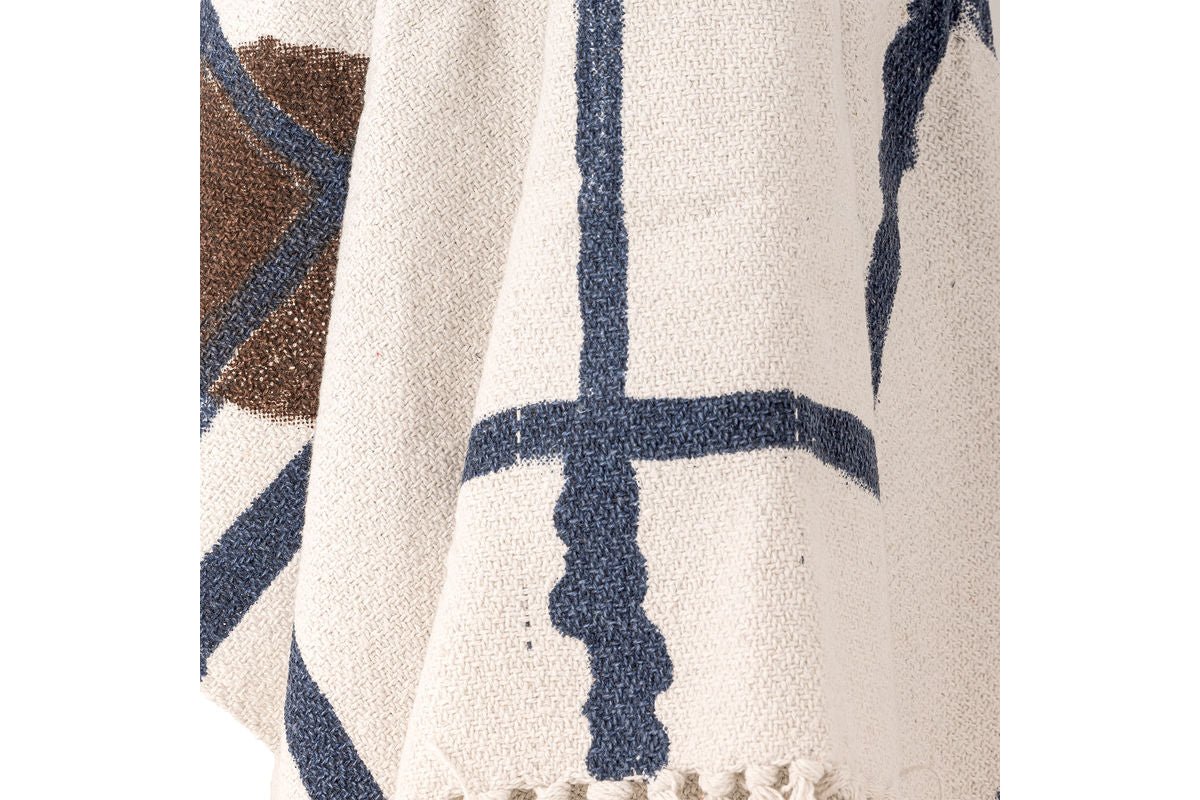 Überwurfdecke Sola - Natur, aus recycelter Baumwolle