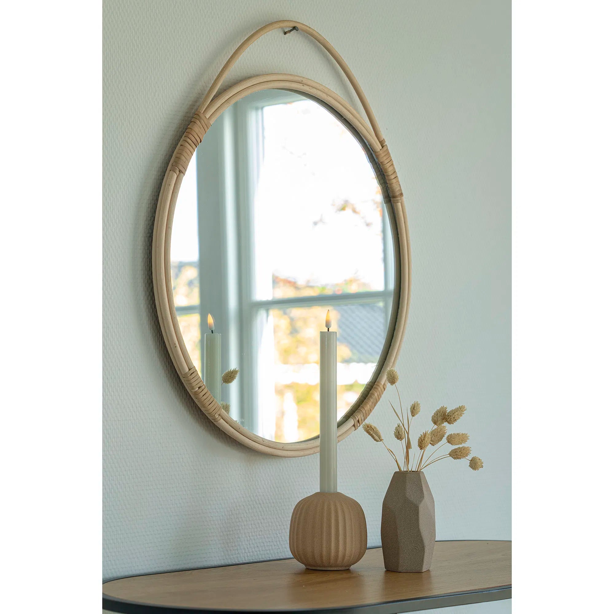 Spiegel Rivano – Rattan-Design in Natur (Ø50 cm)
